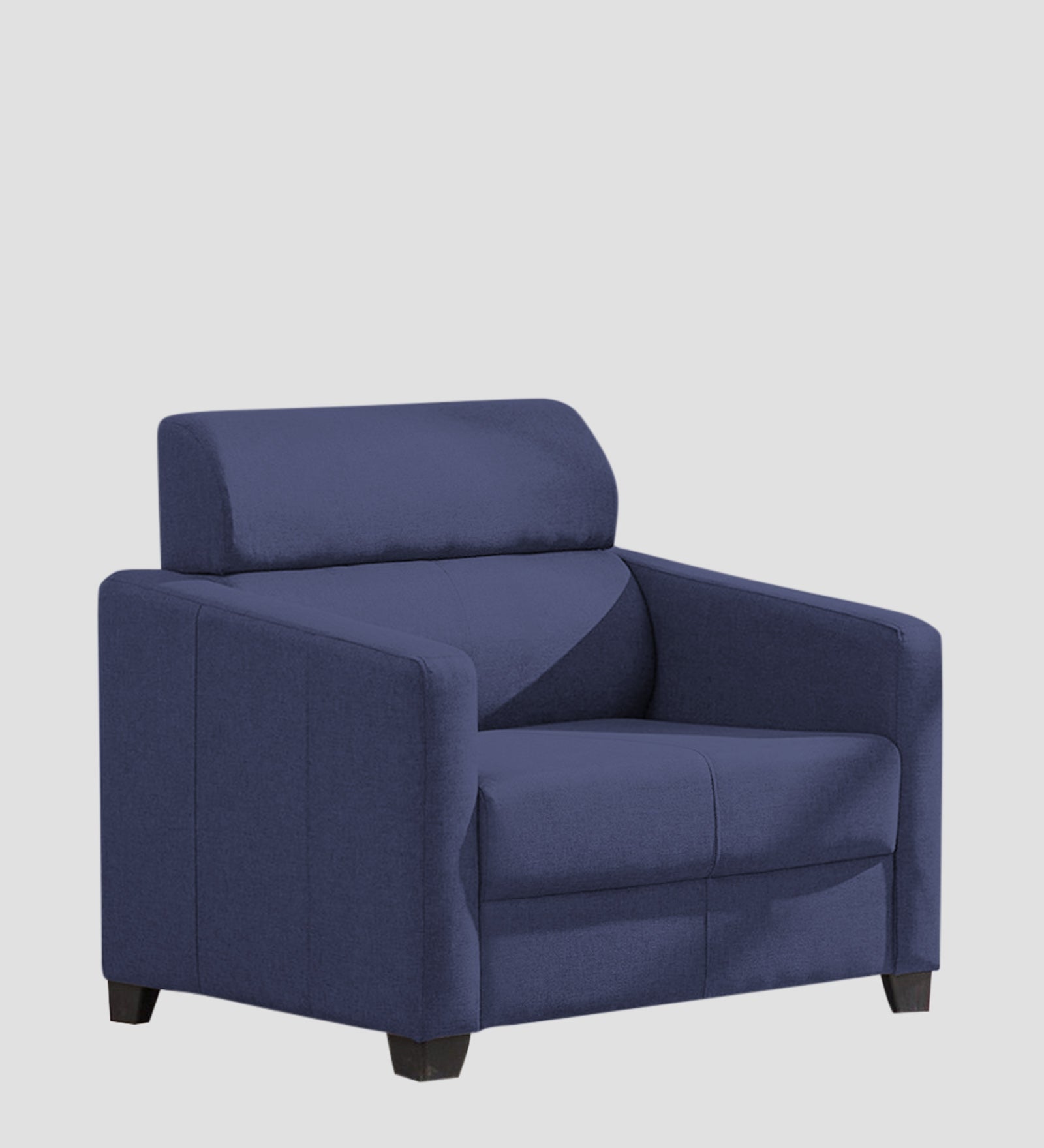 Devo Fabric 1 Seater Sofa In Slate Blue Colour - Febonic Living