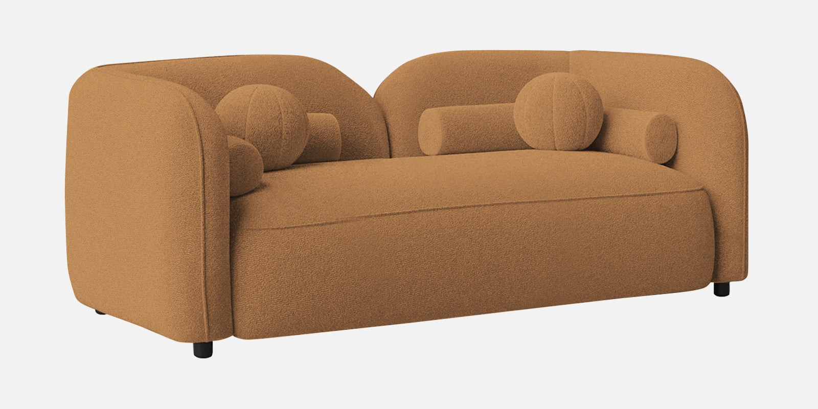 Corny Boucle Fabric 2 Seater Sofa In Daisy Yellow Colour - Febonic Living