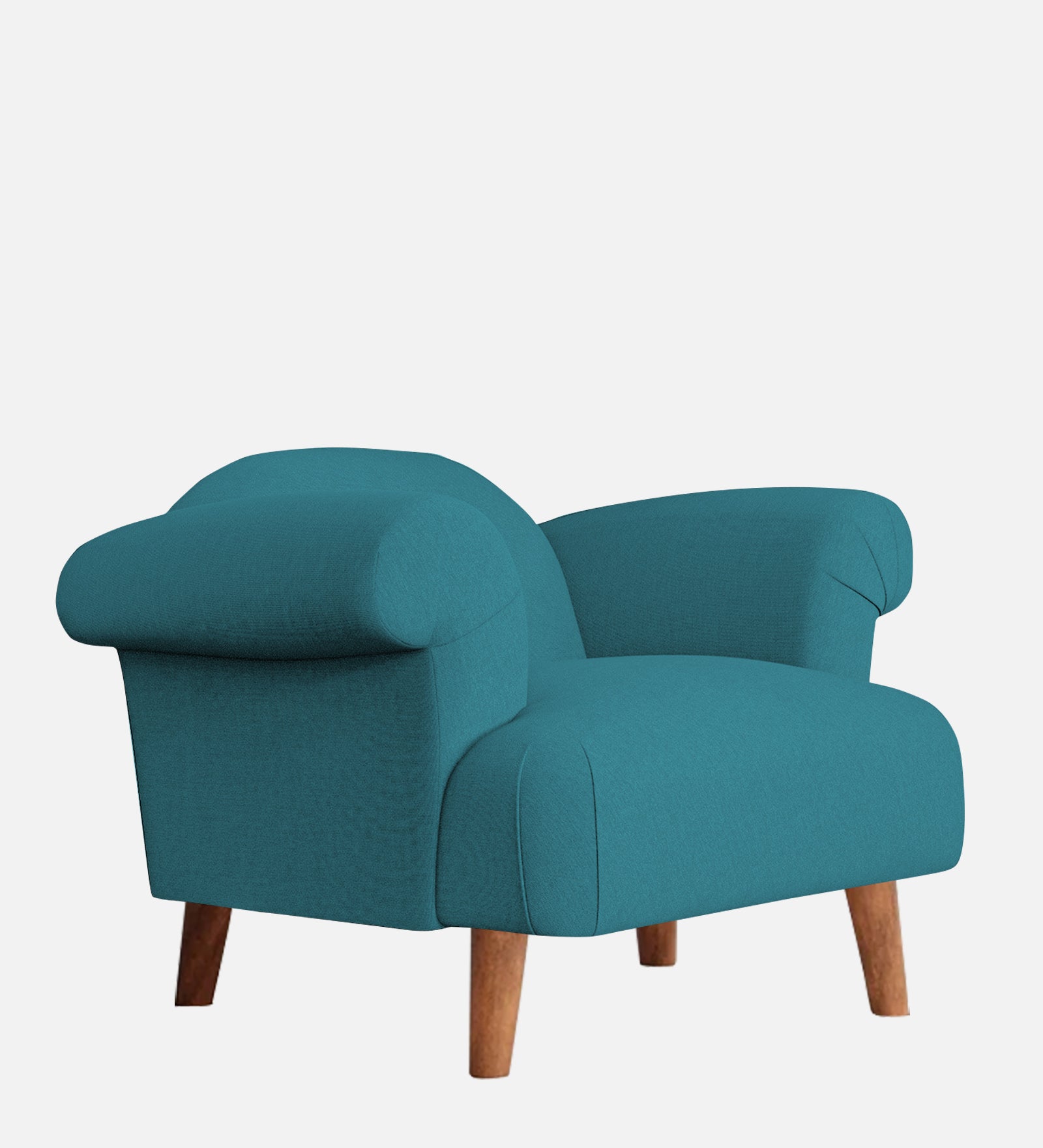 Barber Fabric 1 Seater Sofa In Water Blue Colour - Febonic Living
