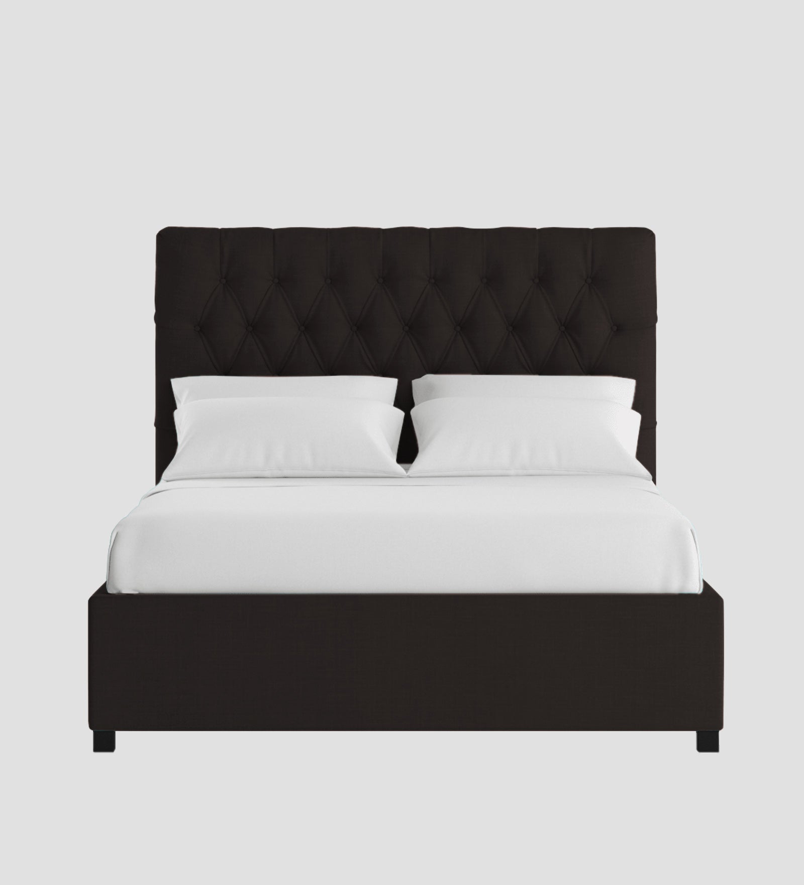 Isko Fabric King Size Bed In Cara Brown Colour With Storage Box - Febonic Living