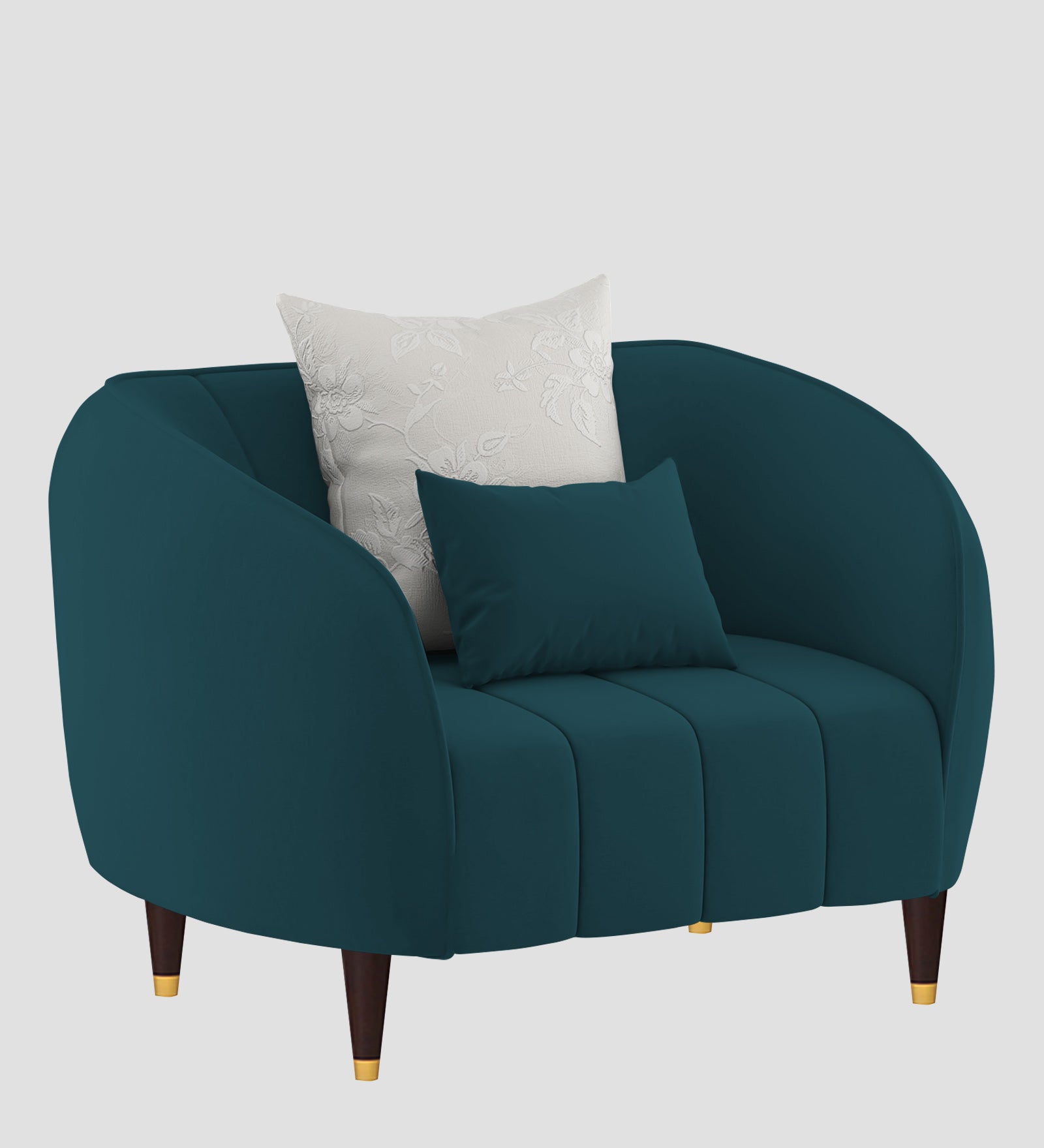 Hairo Velvet 1 Seater Sofa In Arabian Green Colour - Febonic Living