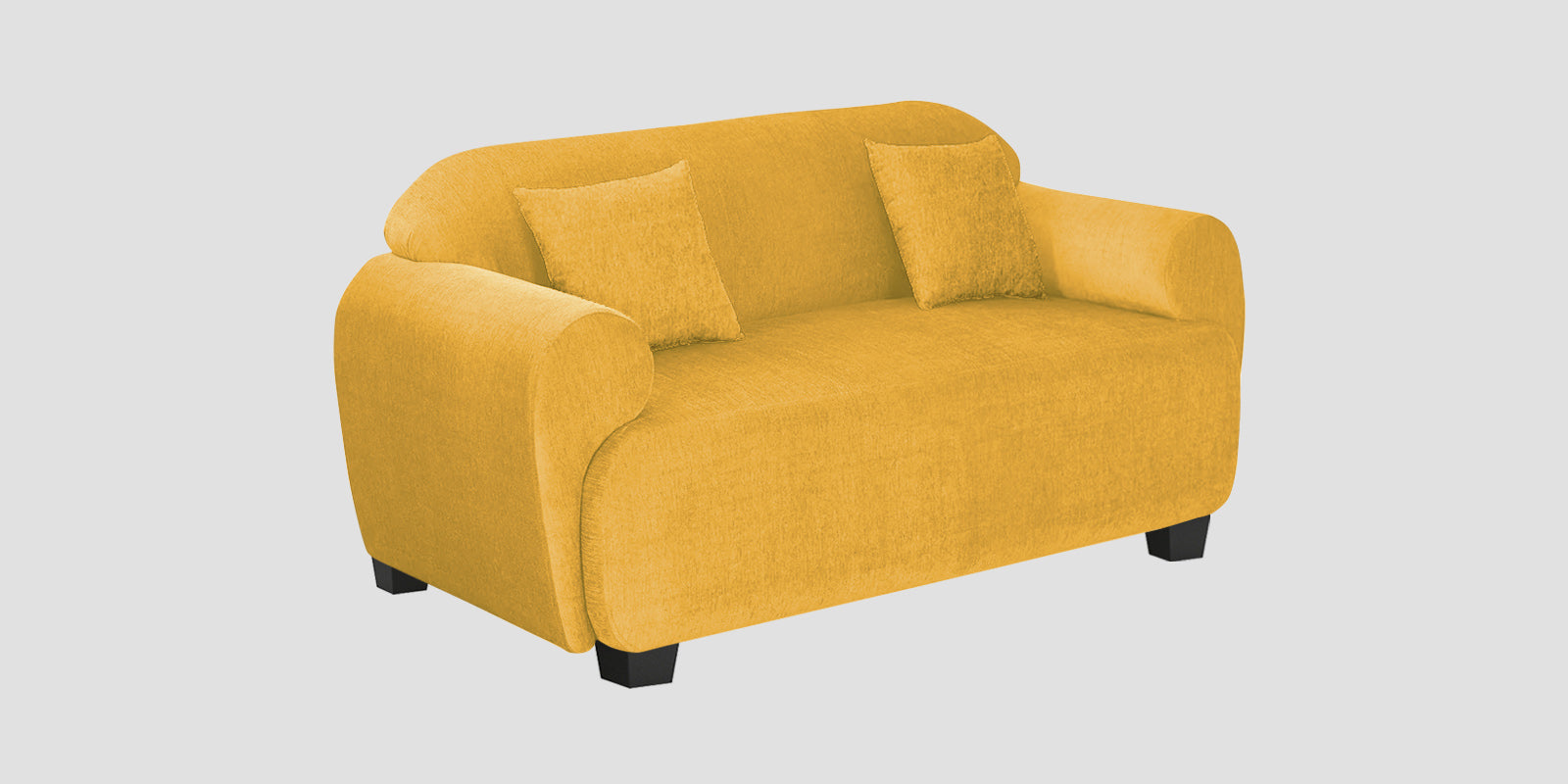Apollo Fabric 2 Seater Sofa In Bold Yellow Colour - Febonic Living