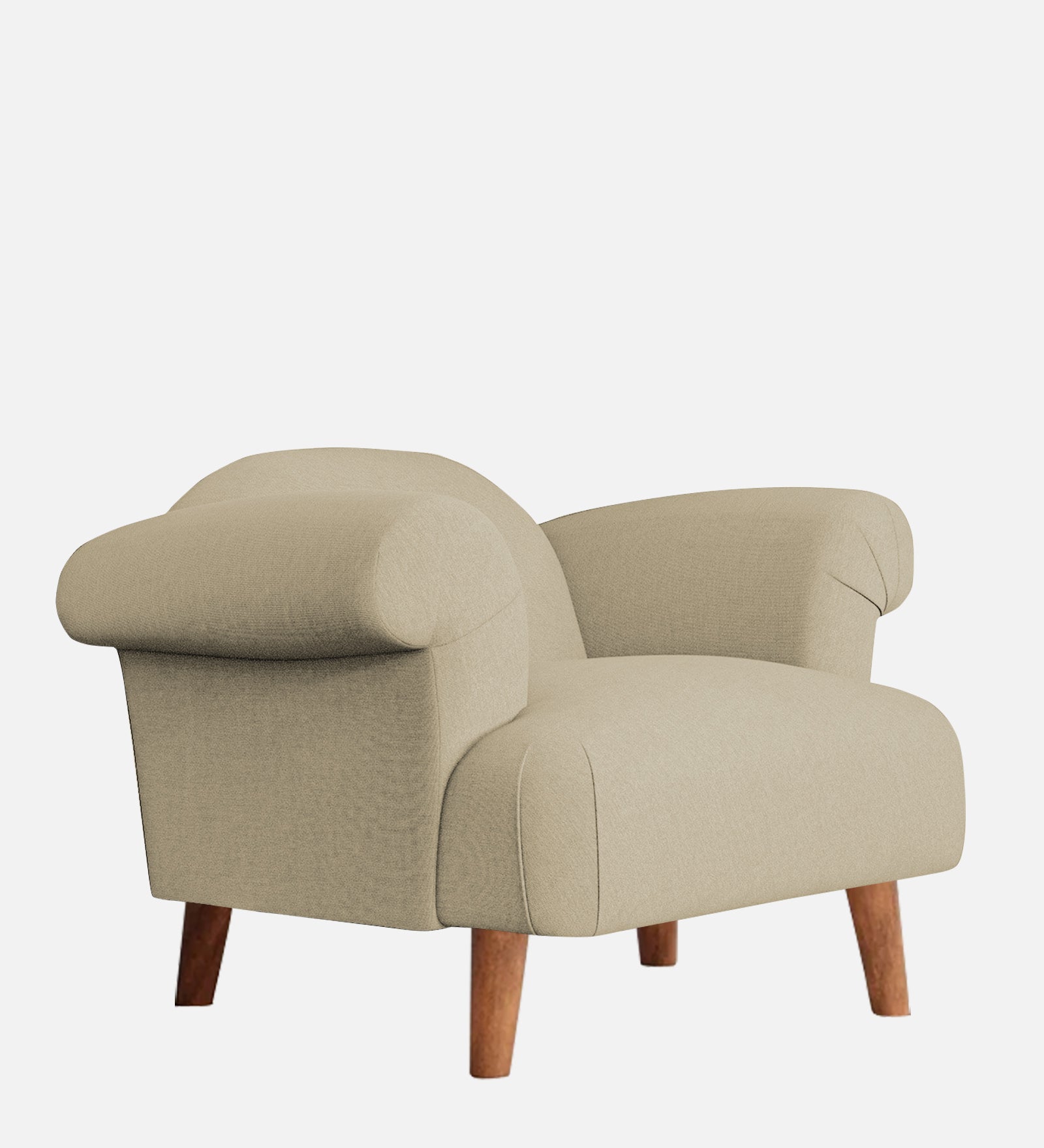 Barber Fabric 1 Seater Sofa In Honey Beige Colour - Febonic Living