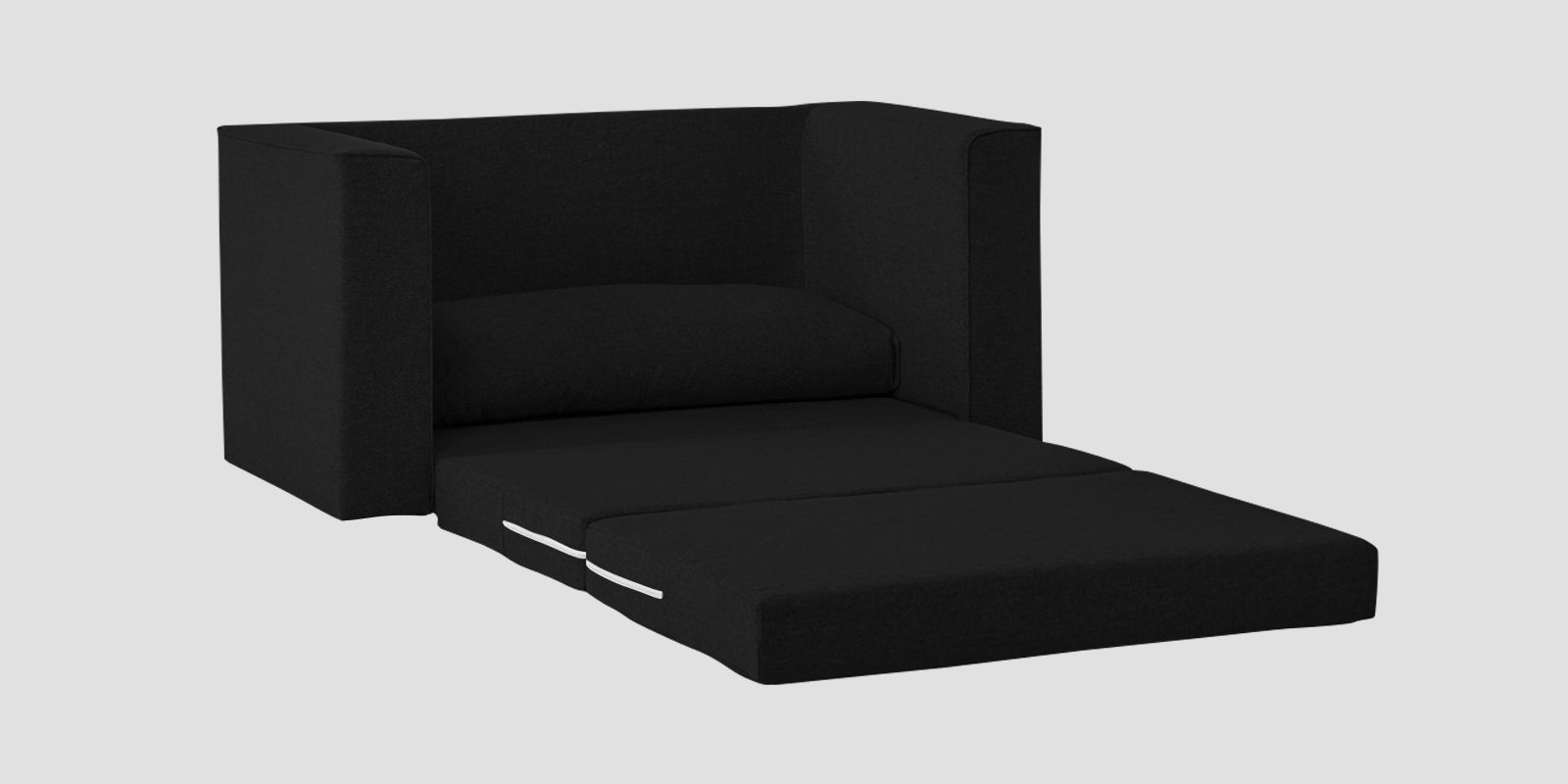 Kenia Fabric 2 Seater Foldable Sofa Cum Bed In Zed Black Colour - Febonic Living