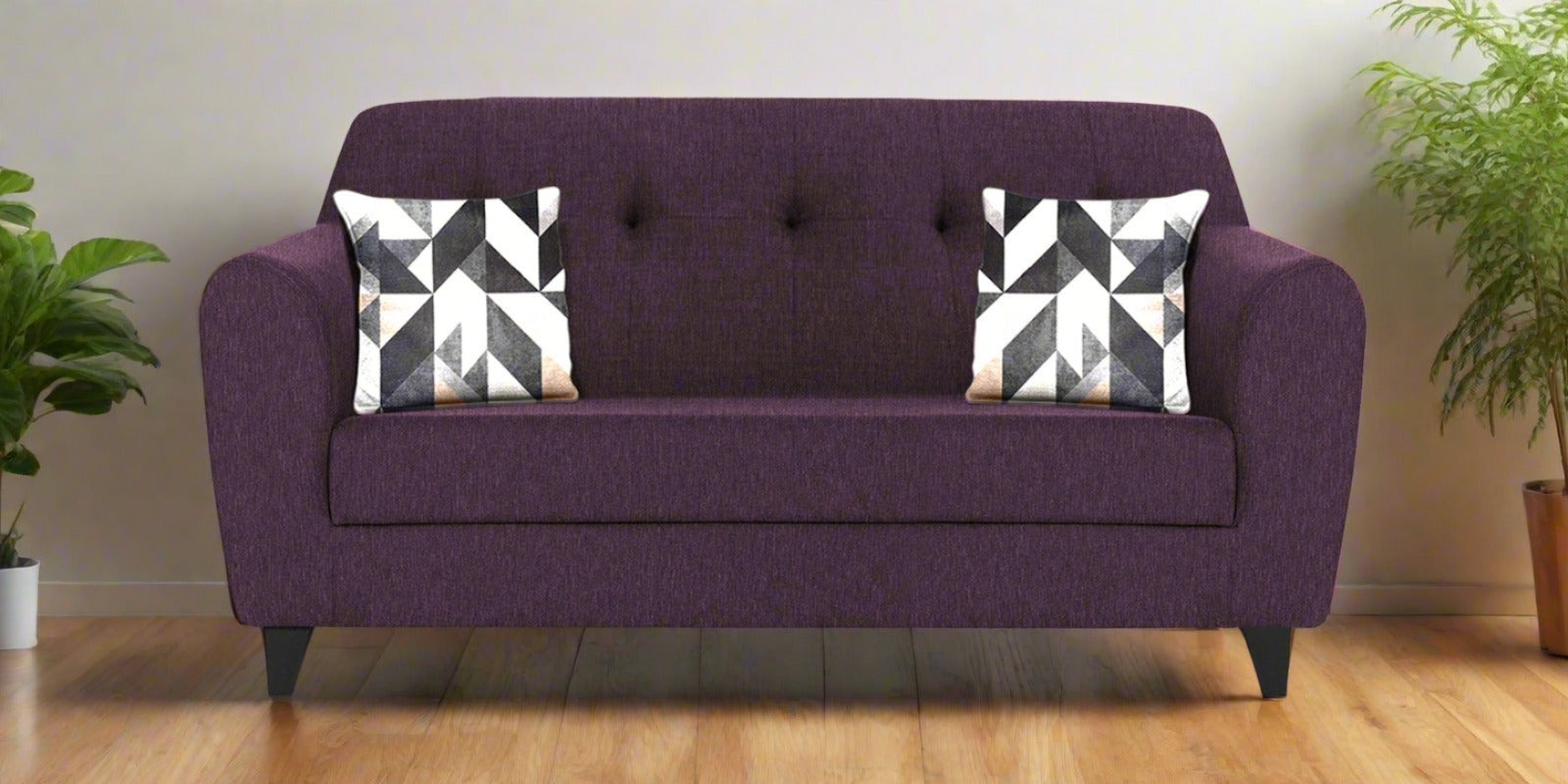 Melaan Fabric 2 Seater Sofa In Greek Purple Colour - Febonic Living