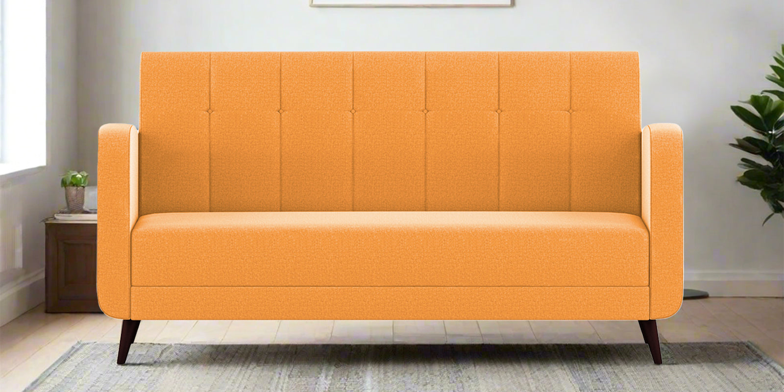 Wiki Velvet 3 Seater Sofa in Tangerine orange Colour