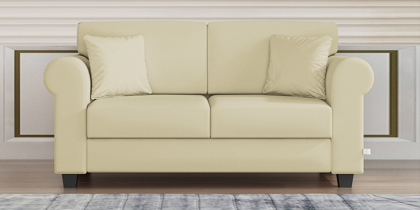 Numonk Velvet 2 Seater Sofa In Warm White Colour - Febonic Living