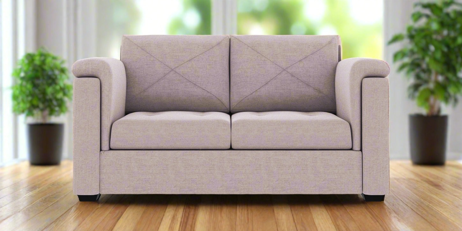 Andres Fabric 2 Seater Sofa In Orchid Beige Colour - Febonic Living