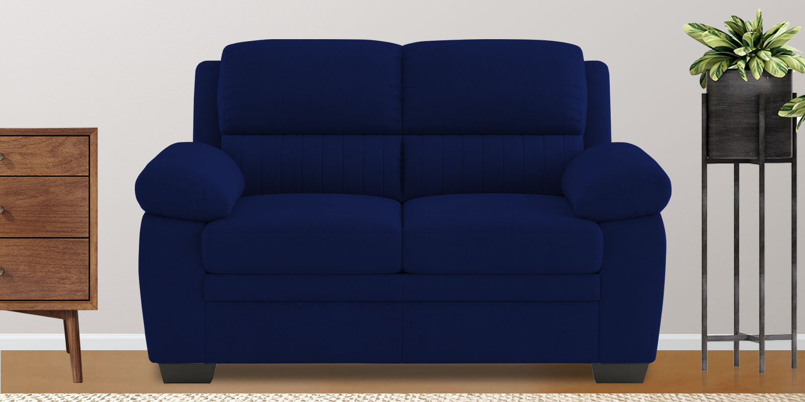Miranda Velvet 2 Seater Sofa In Dark Blue Colour - Febonic Living