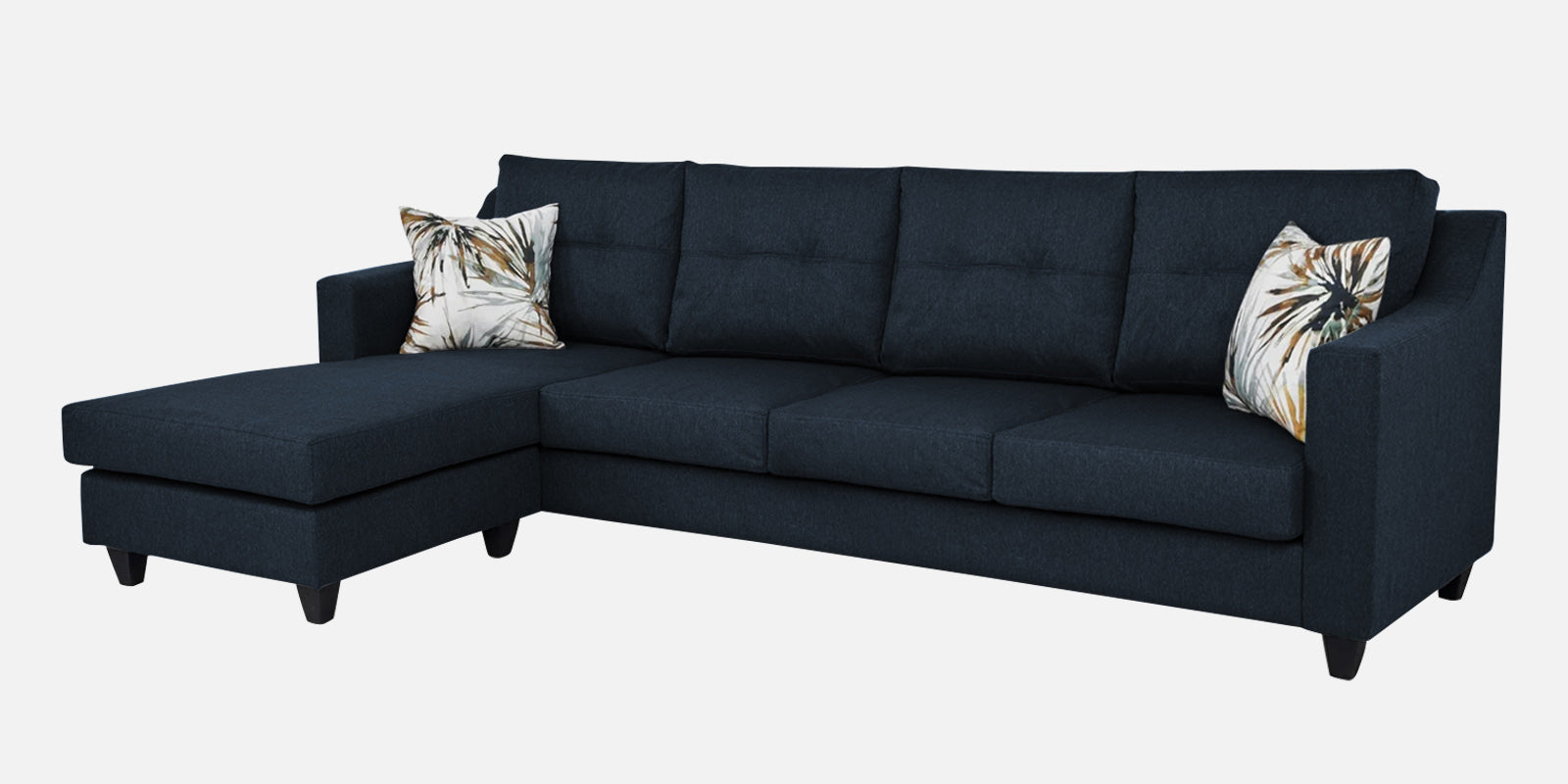 Welly Fabric RHS Sectional Sofa (3+Lounger) In Slate Blue Colour - Febonic Living
