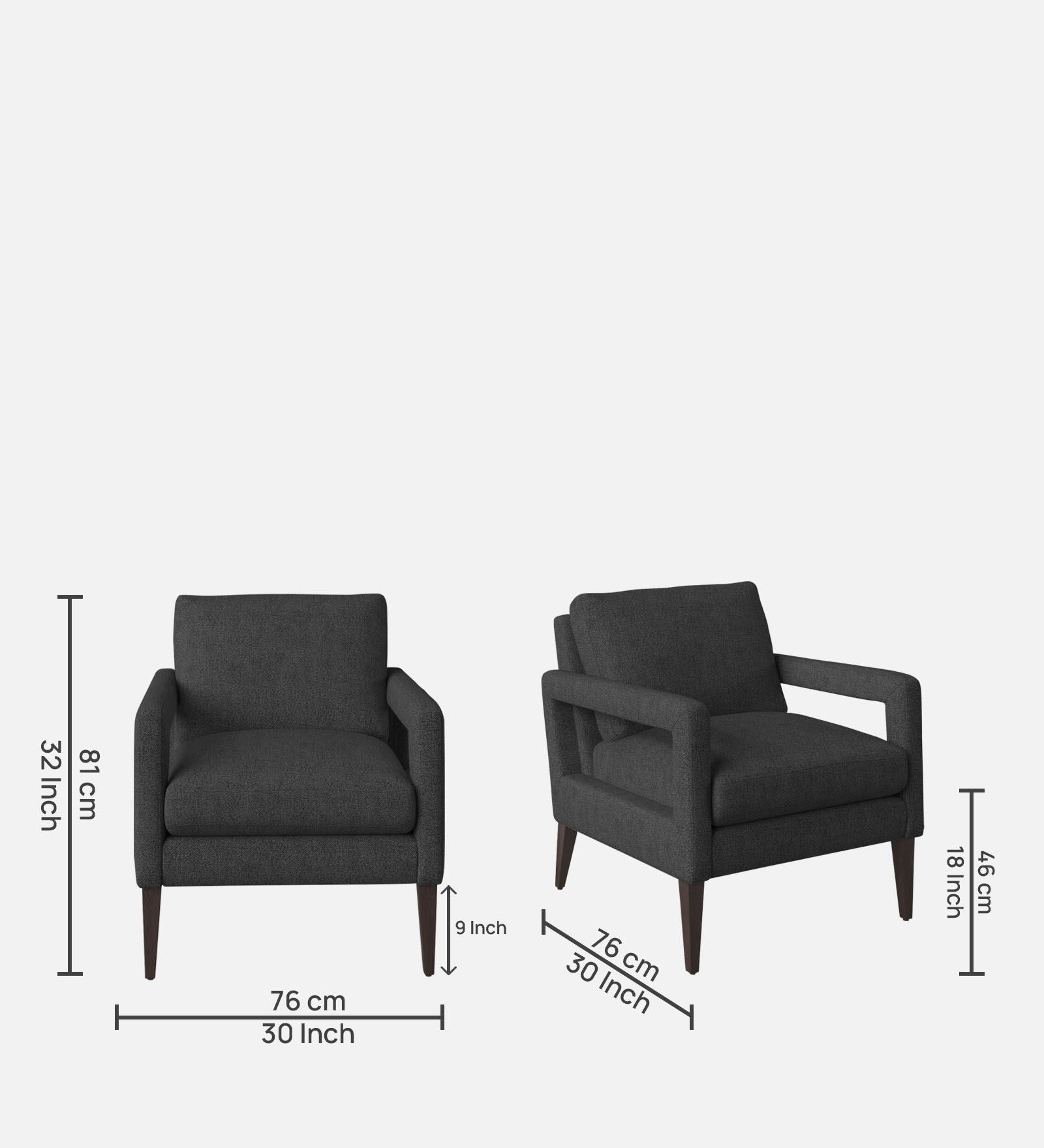 Olsen Fabric Arm Chair In Charcoal Grey Colour - Febonic Living