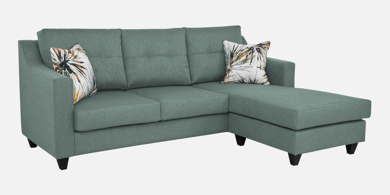 Welly Fabric LHS Sectional Sofa (2+Lounger) In Suka Blue Colour - Febonic Living