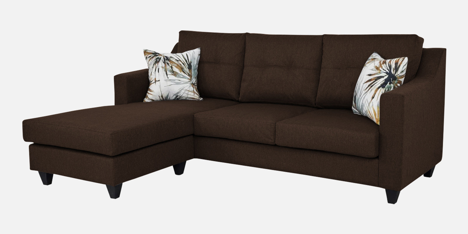 Welly Fabric RHS Sectional Sofa (2+Lounger) In Cidar Brown Colour - Febonic Living