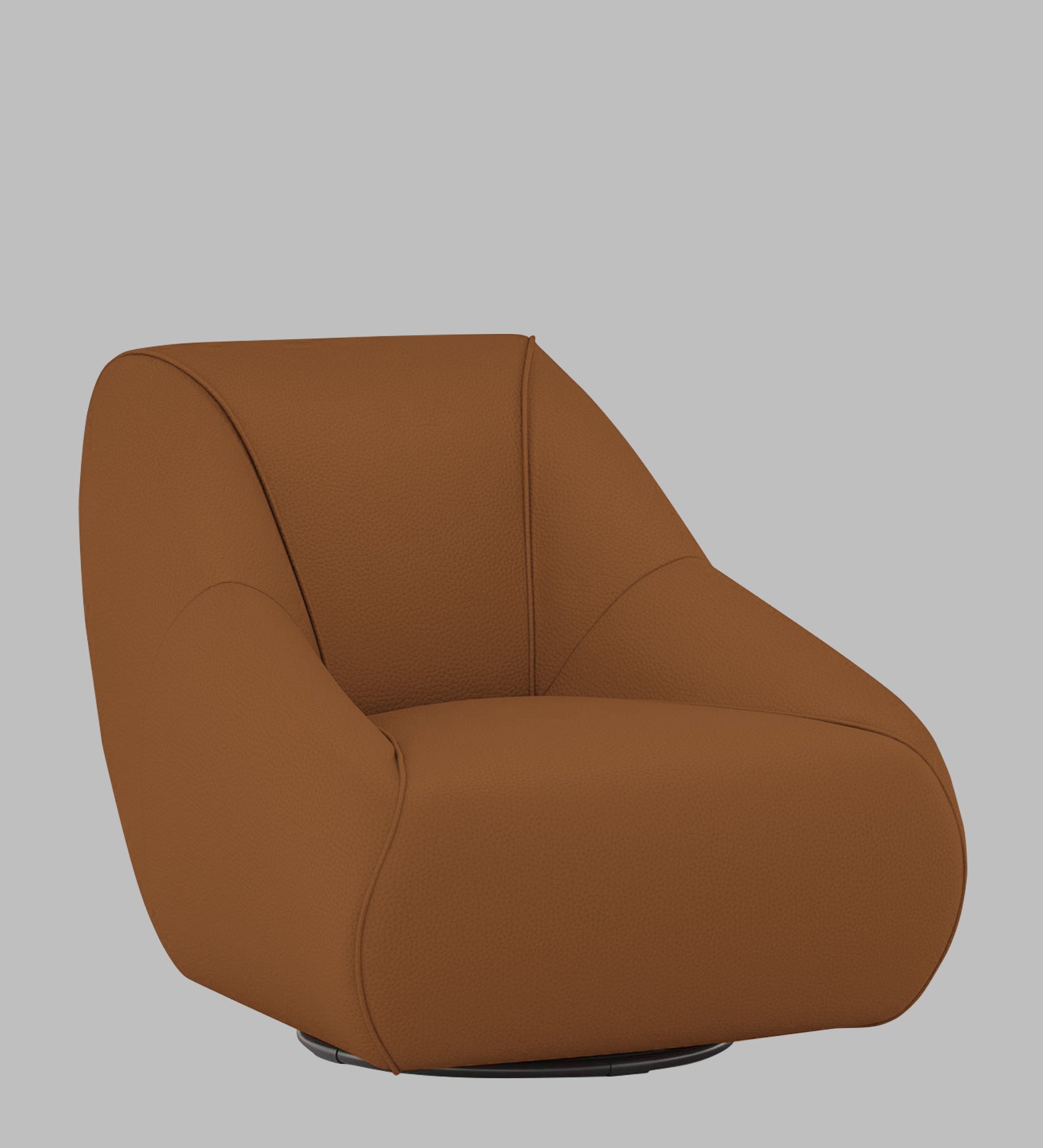 Willow Leatherette Swivel Chair In Cinnamon Brown Colour - Febonic Living