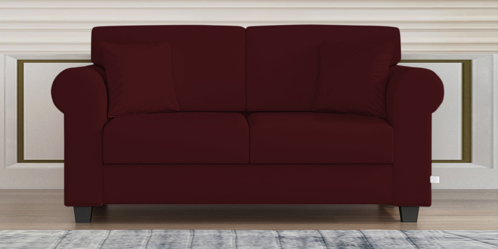 Numonk Velvet 2 Seater Sofa In Blood Maroon Colour - Febonic Living