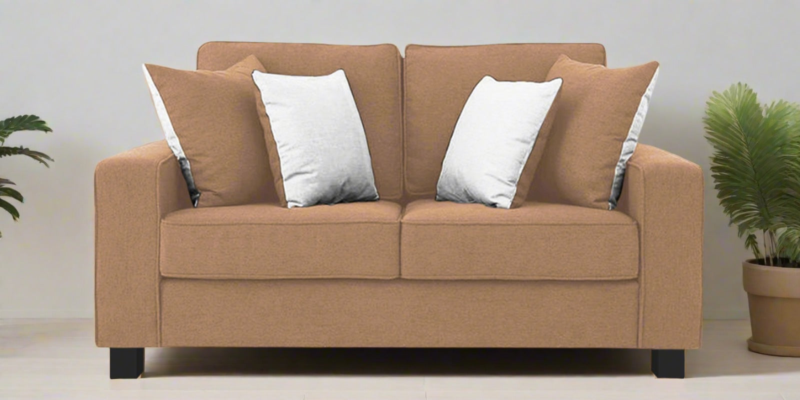 Ladybug Fabric 2 Seater Sofa In Cosmic Beige Colour - Febonic Living