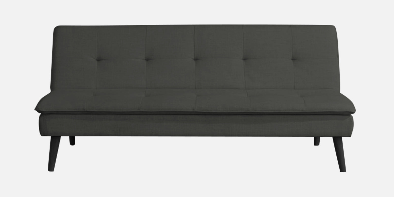 Toner Fabric 3 Seater Convertible Sofa Cum Bed In Charcoal Grey Colour - Febonic Living