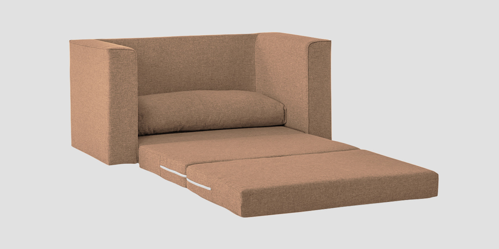 Kenia Fabric 2 Seater Foldable Sofa Cum Bed In Cosmic Beige Colour - Febonic Living
