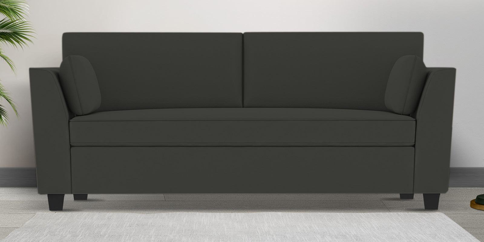 Bristo Velvet 3 Seater Sofa In Hory Grey Colour With Storage - Febonic Living