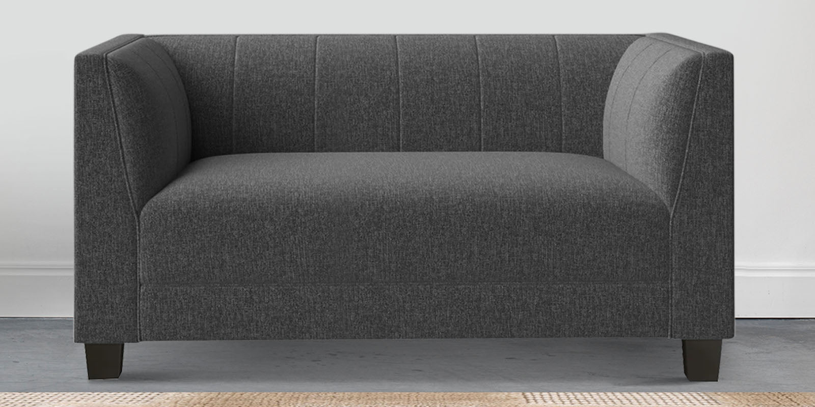 Chastin Fabric 2 Seater Sofa In Charcoal Grey Colour - Febonic Living