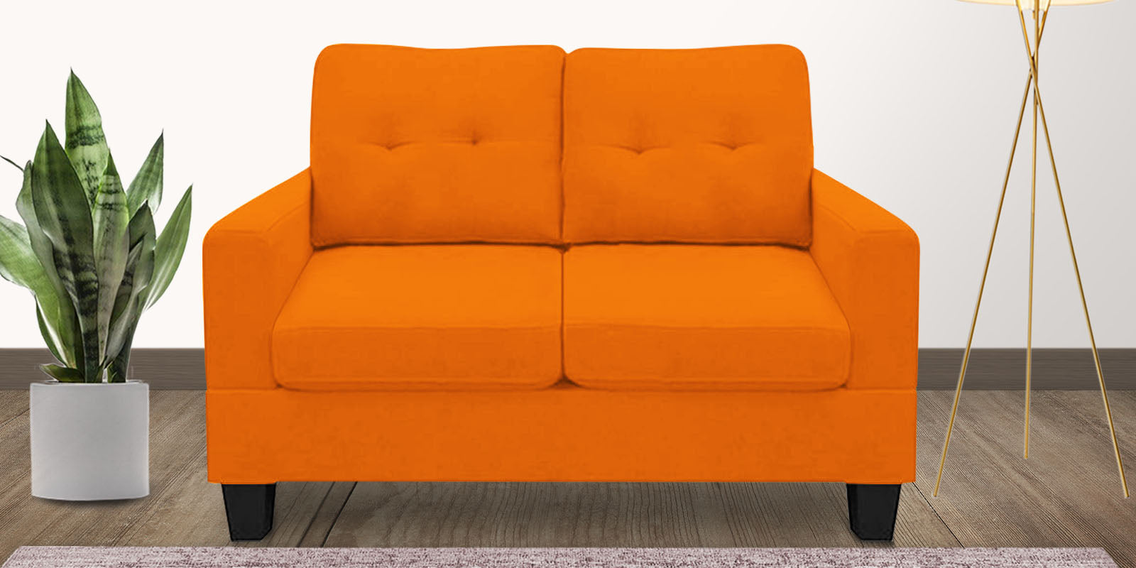 Thomas Fabric 2 Seater Sofa In Vivid Orange Colour - Febonic Living