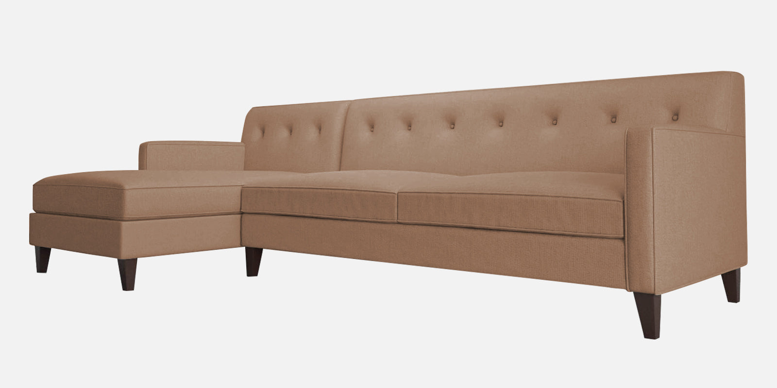 Miller Fabric RHS Sectional Sofa (3+Lounger) In Cosmic Beige Colour - Febonic Living