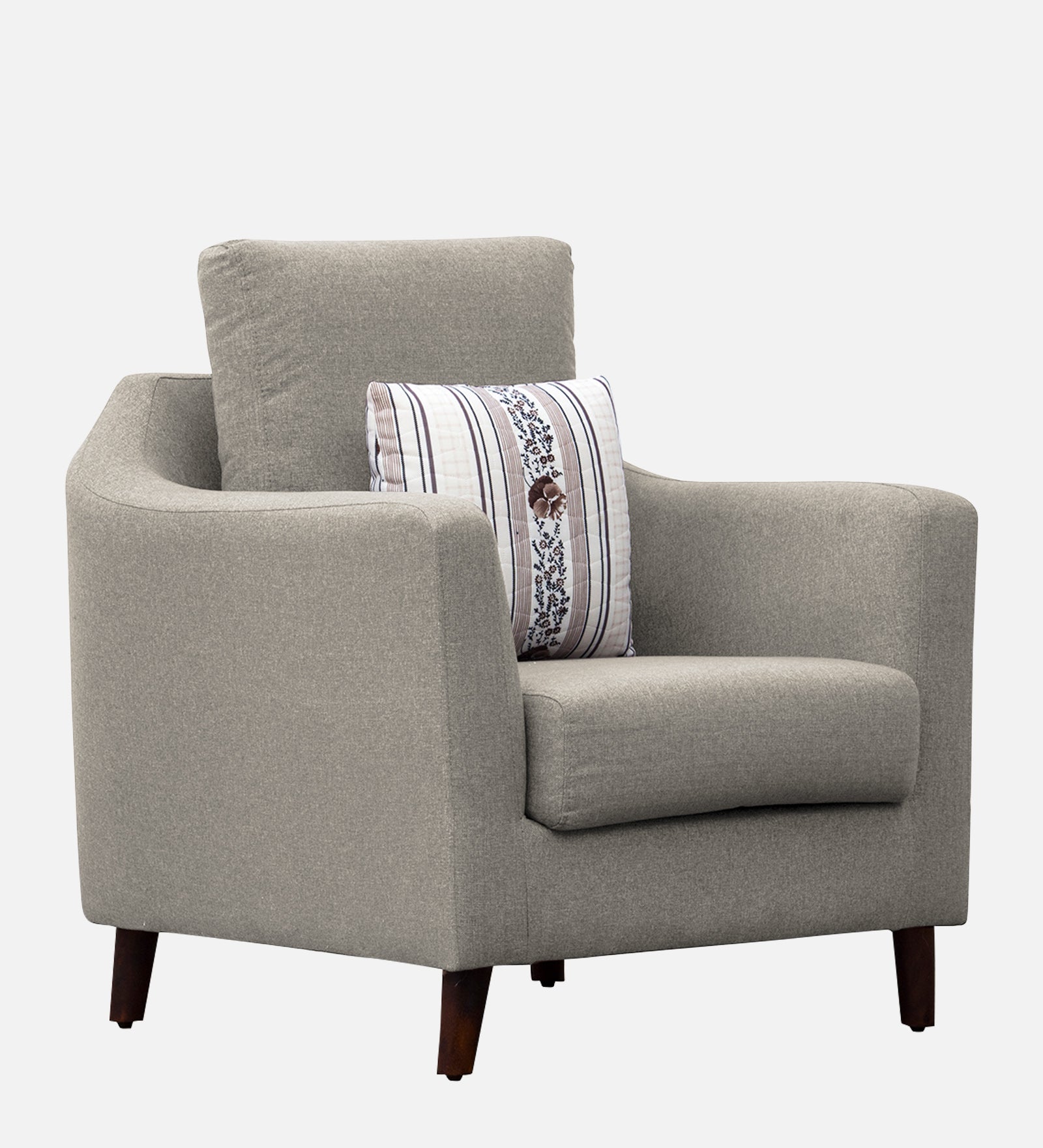 Kevin Fabric 1 Seater Sofa In Ash Grey Colour - Febonic Living