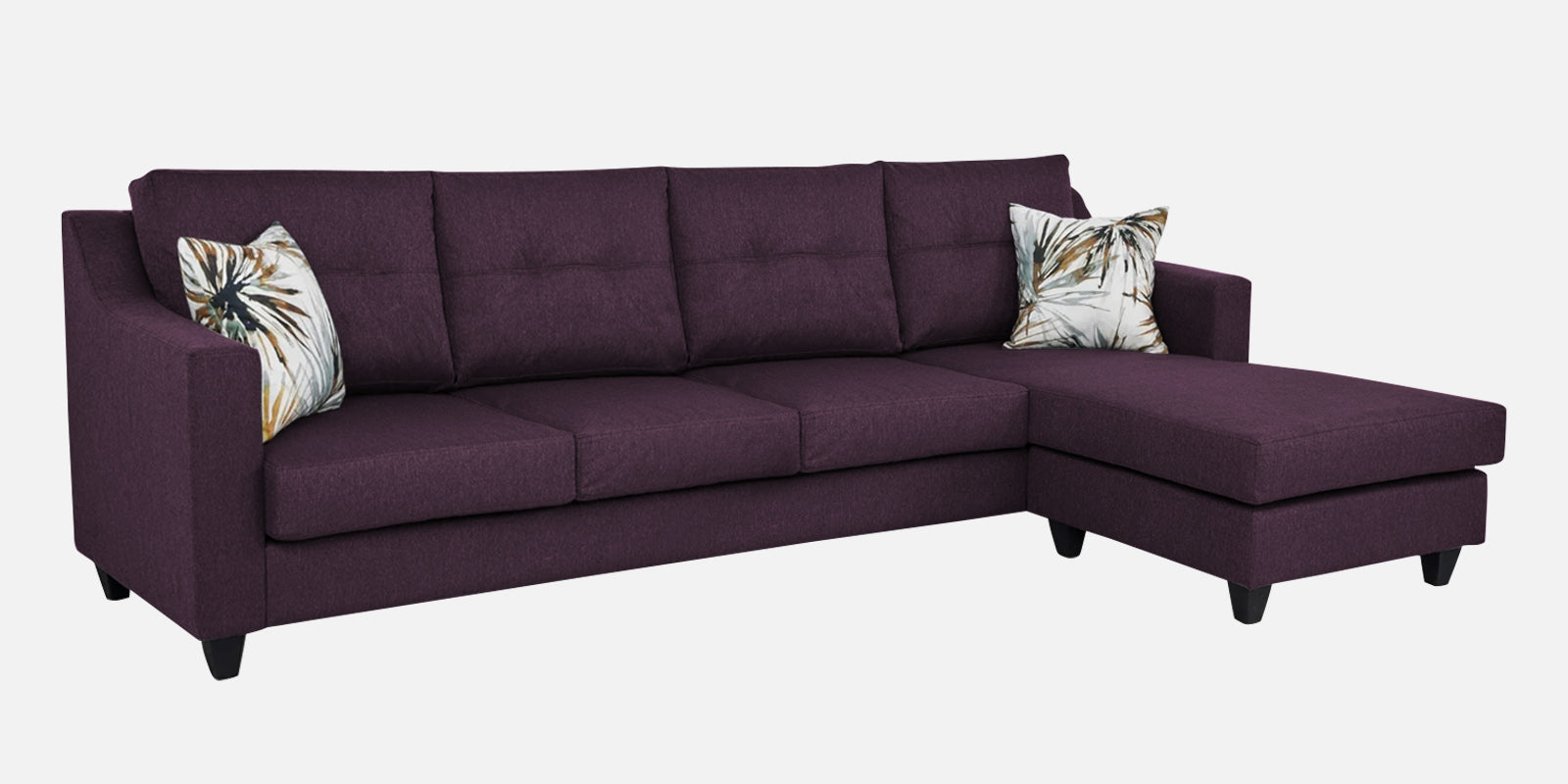 Welly Fabric LHS Sectional Sofa (3+Lounger) In Greek Purple Colour - Febonic Living