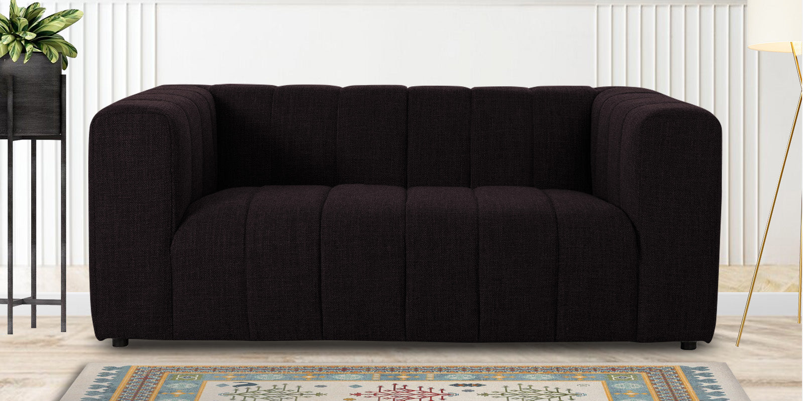 Lara Fabric 2 Seater Sofa In Cara Brown Colour - Febonic Living