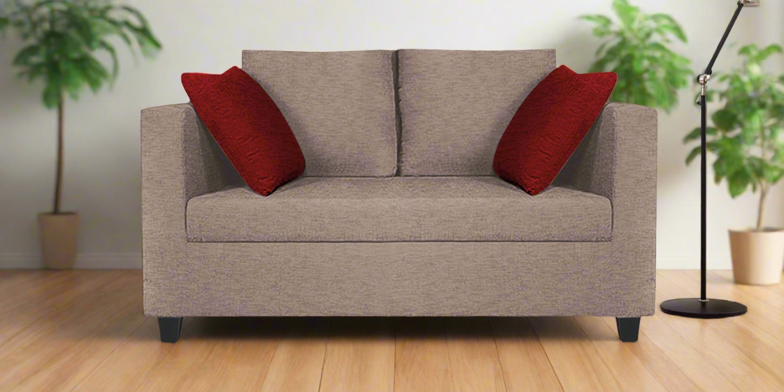 Nuska Fabric 2 Seater Sofa In Kadhi Beige Colour - Febonic Living