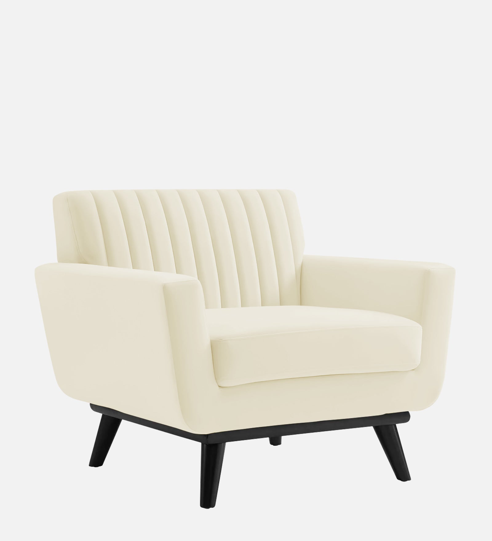 Tucker Velvet 1 Seater Sofa In Warm White Colour - Febonic Living