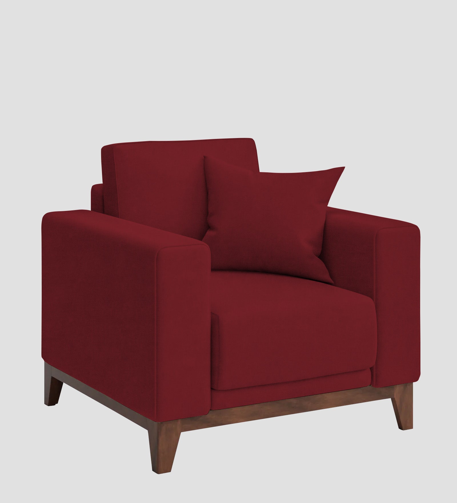 Luca Fabric 1 Seater Sofa In Chilli Red Colour - Febonic Living