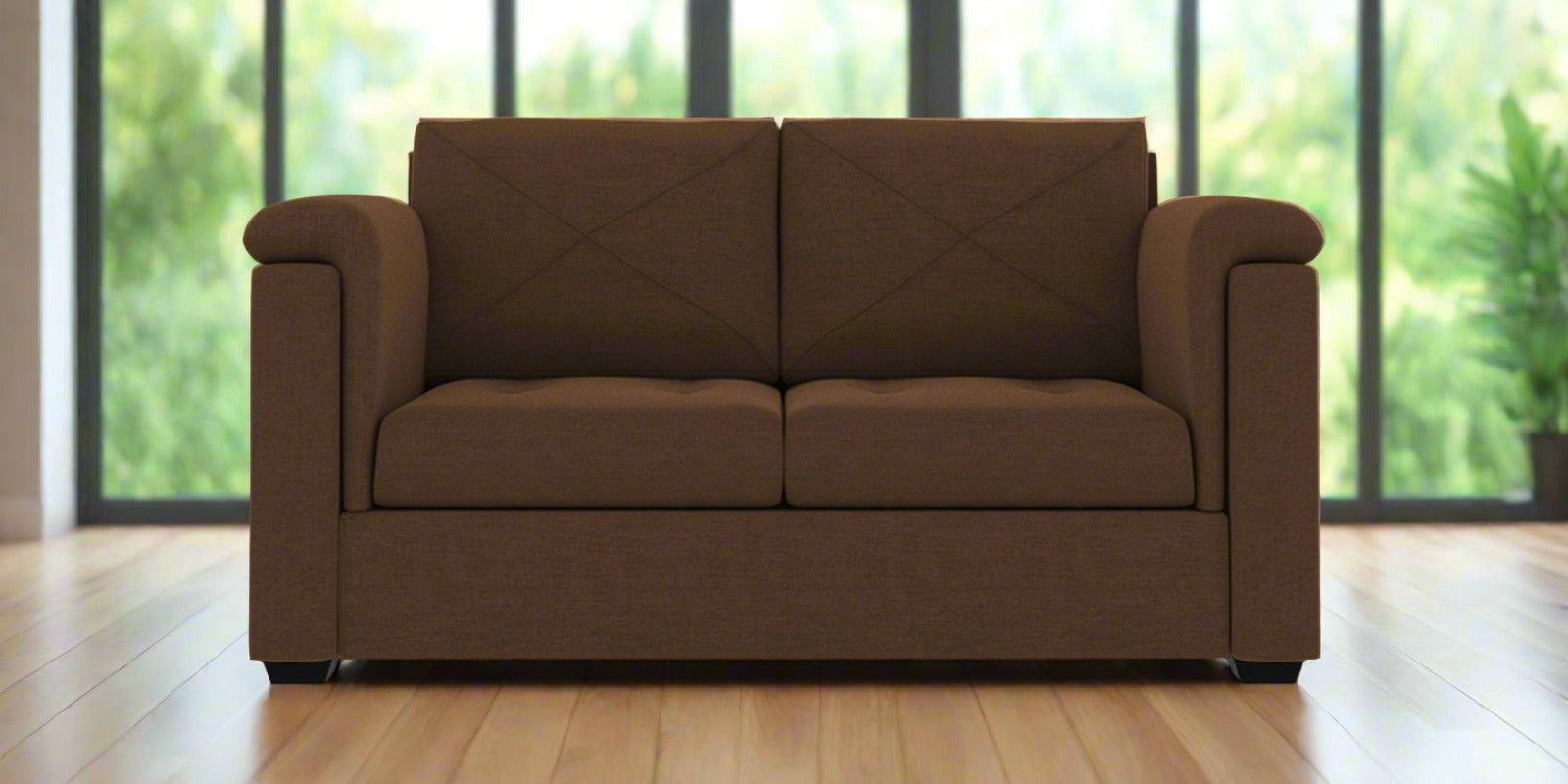 Andres Fabric 2 Seater Sofa In ChestNut Brown Colour - Febonic Living