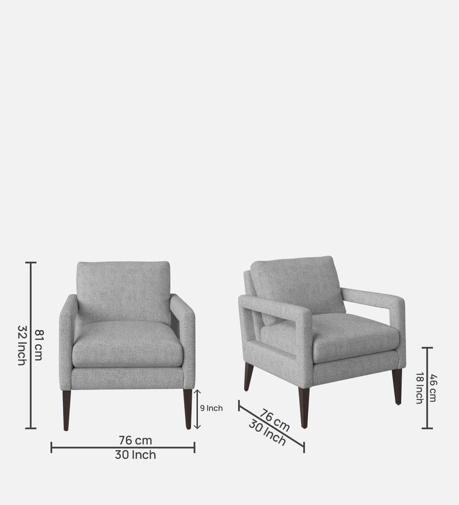 Olsen Fabric Arm Chair In Lit Grey Colour - Febonic Living