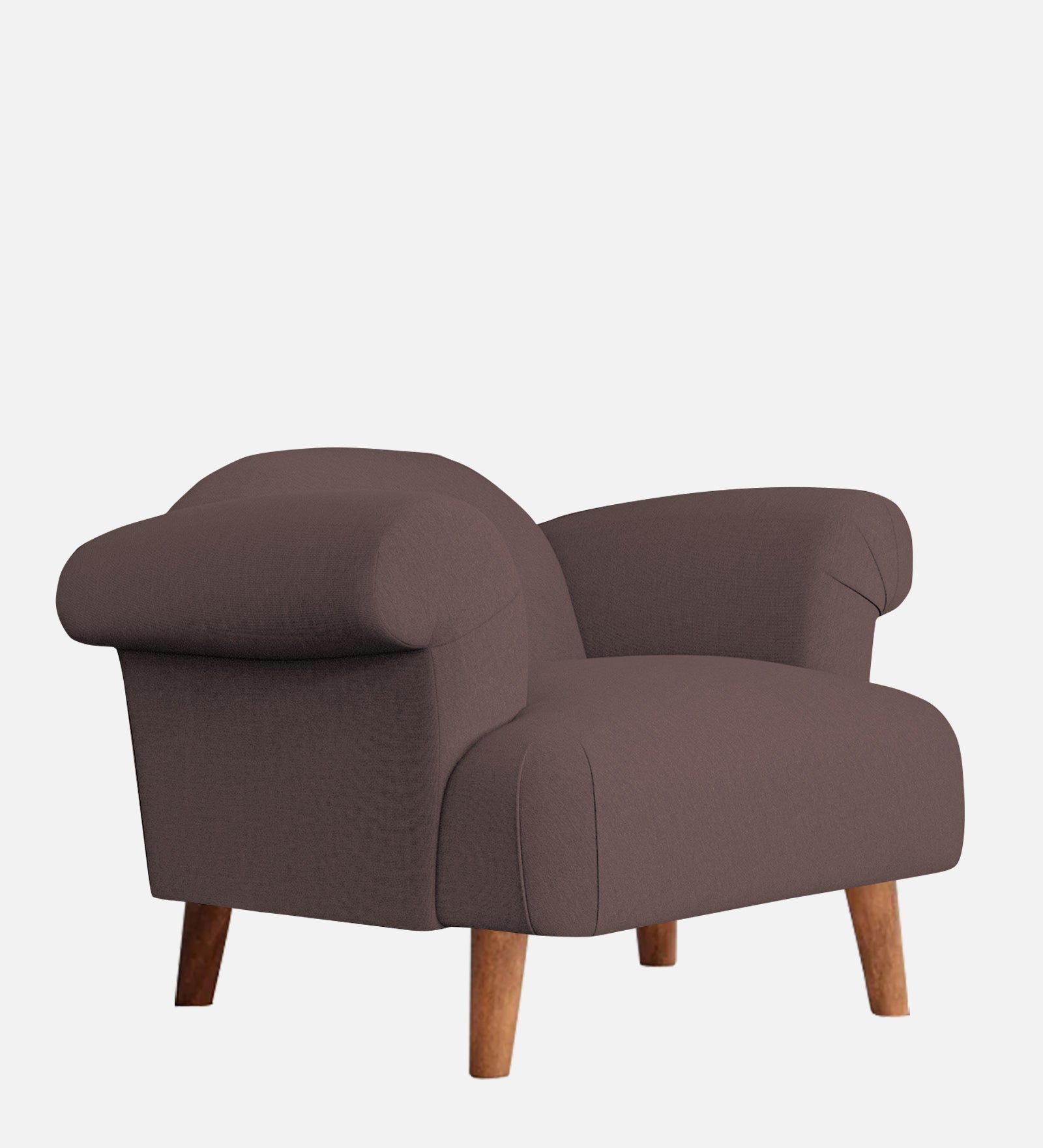 Barber Fabric 1 Seater Sofa In Night Brown Colour - Febonic Living