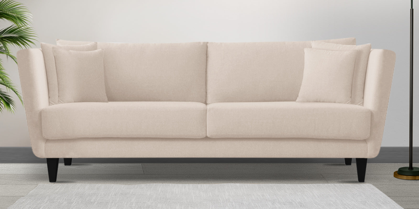 Norway Velvet 3 Seater Sofa In Camel Beige Colour - Febonic Living