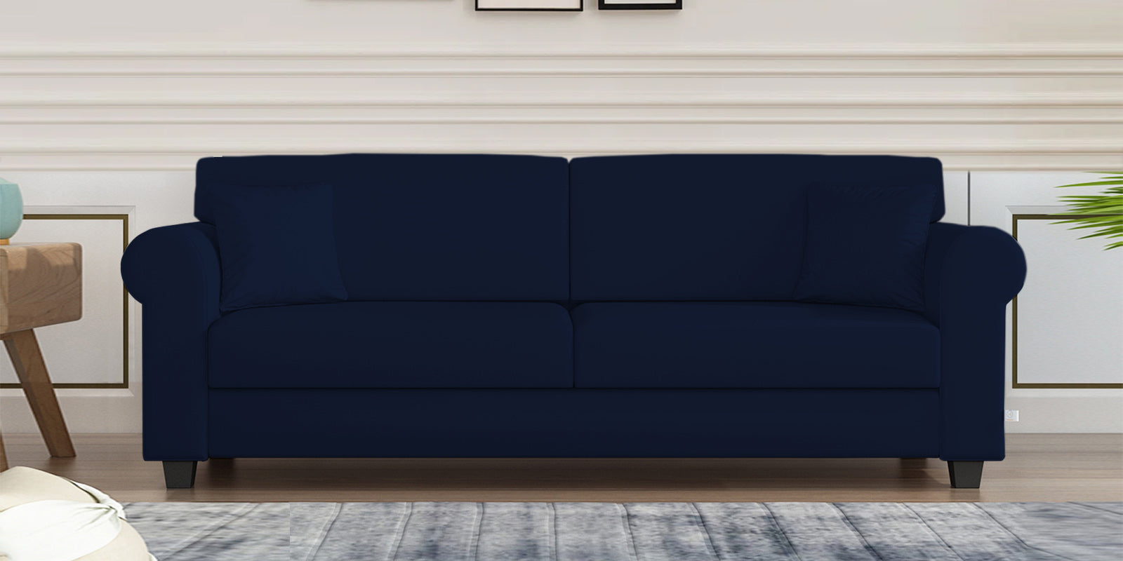 Numonk Velvet 3 Seater Sofa In Indigo Blue Colour - Febonic Living