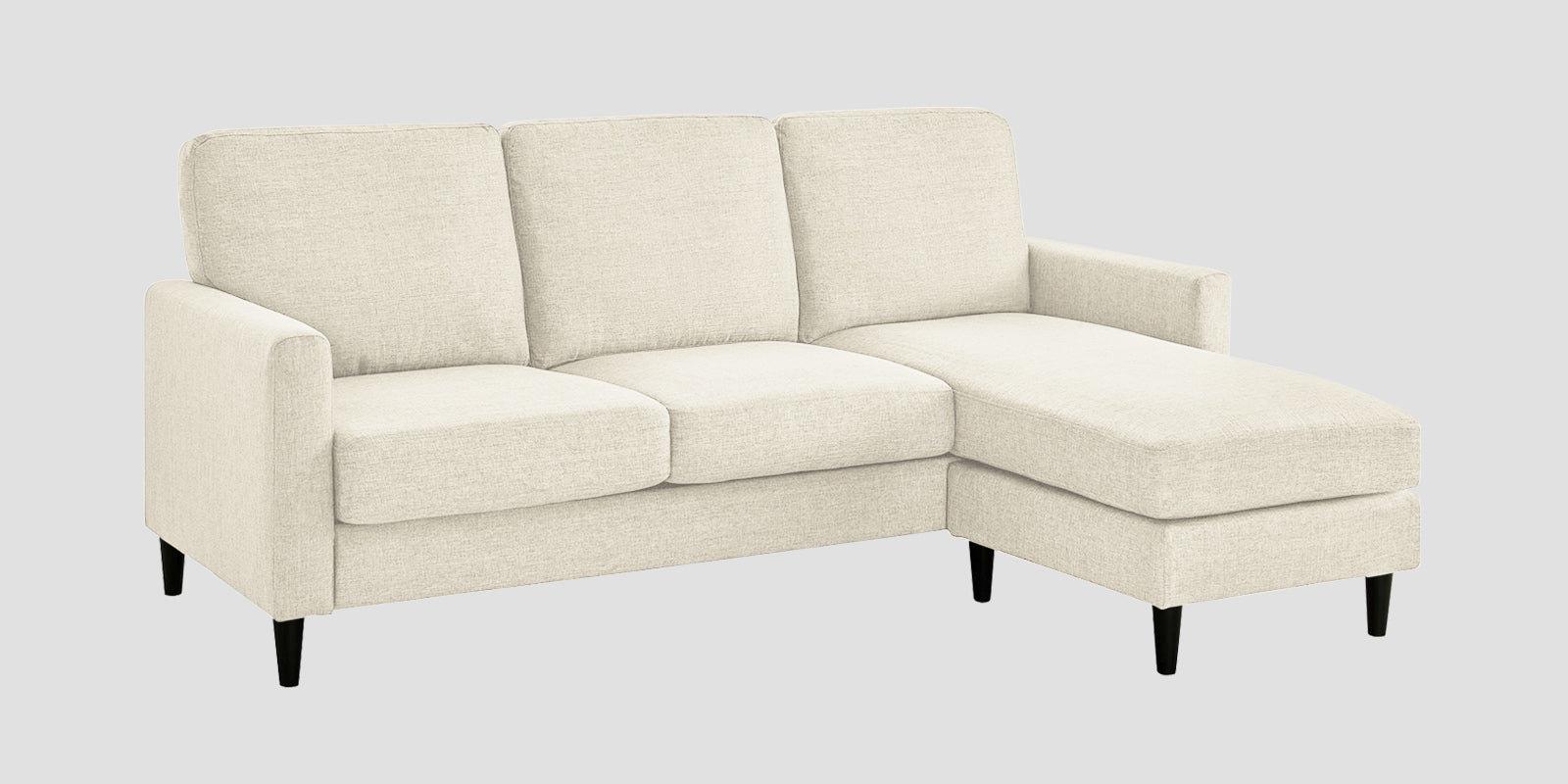 Romie Fabric LHS Sectional Sofa (2+Lounger) In Ivory Cream Colour - Febonic Living