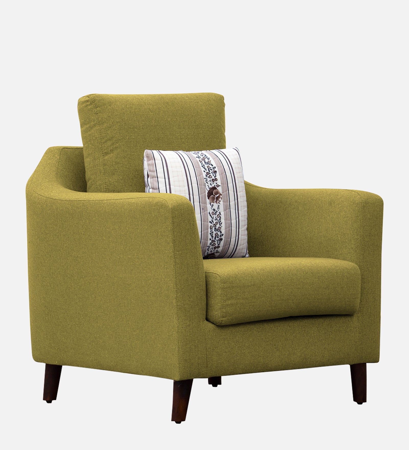 Kevin Fabric 1 Seater Sofa In Parrot Green Colour - Febonic Living