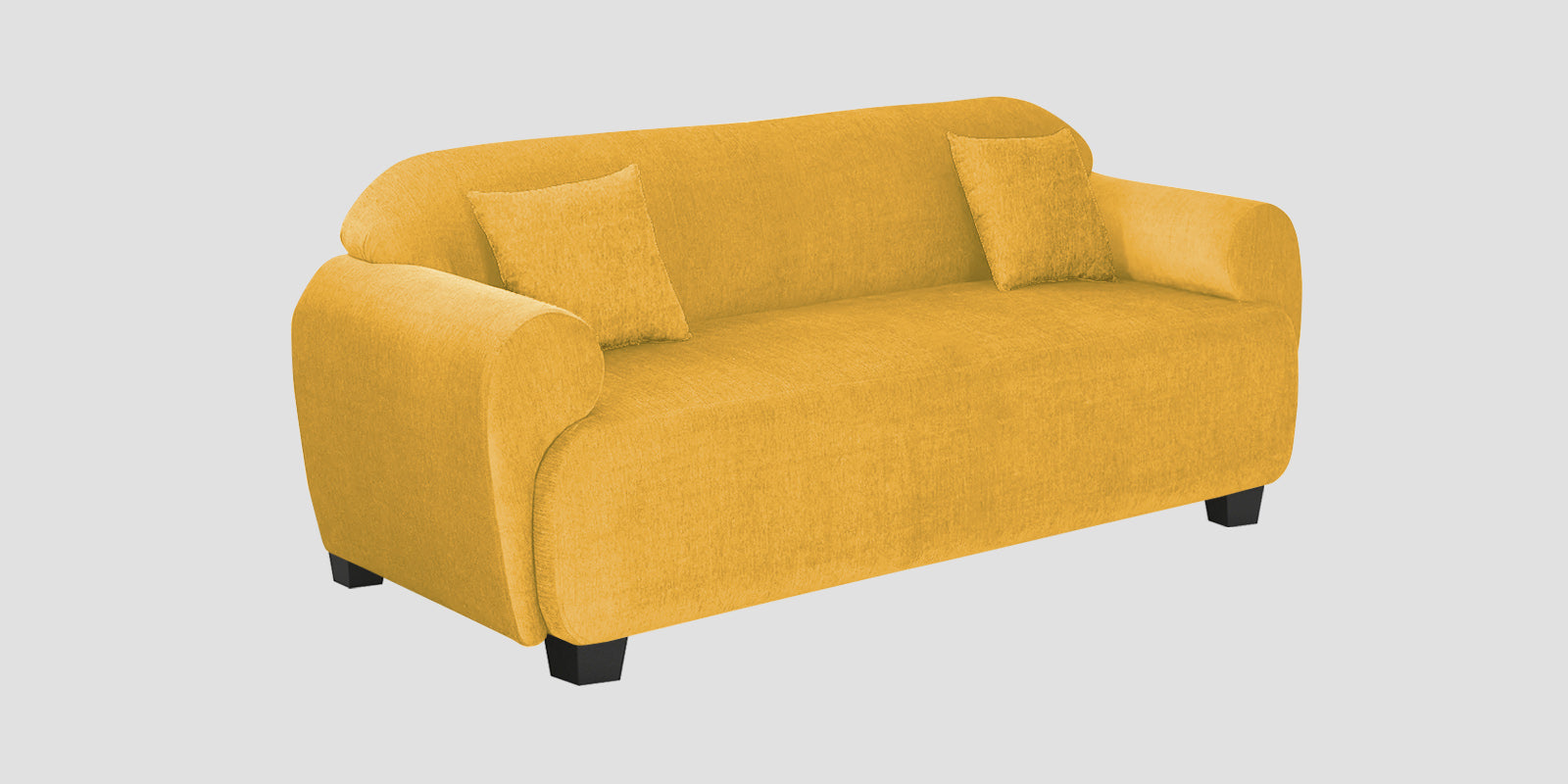 Apollo Fabric 3 Seater Sofa In Bold Yellow Colour - Febonic Living