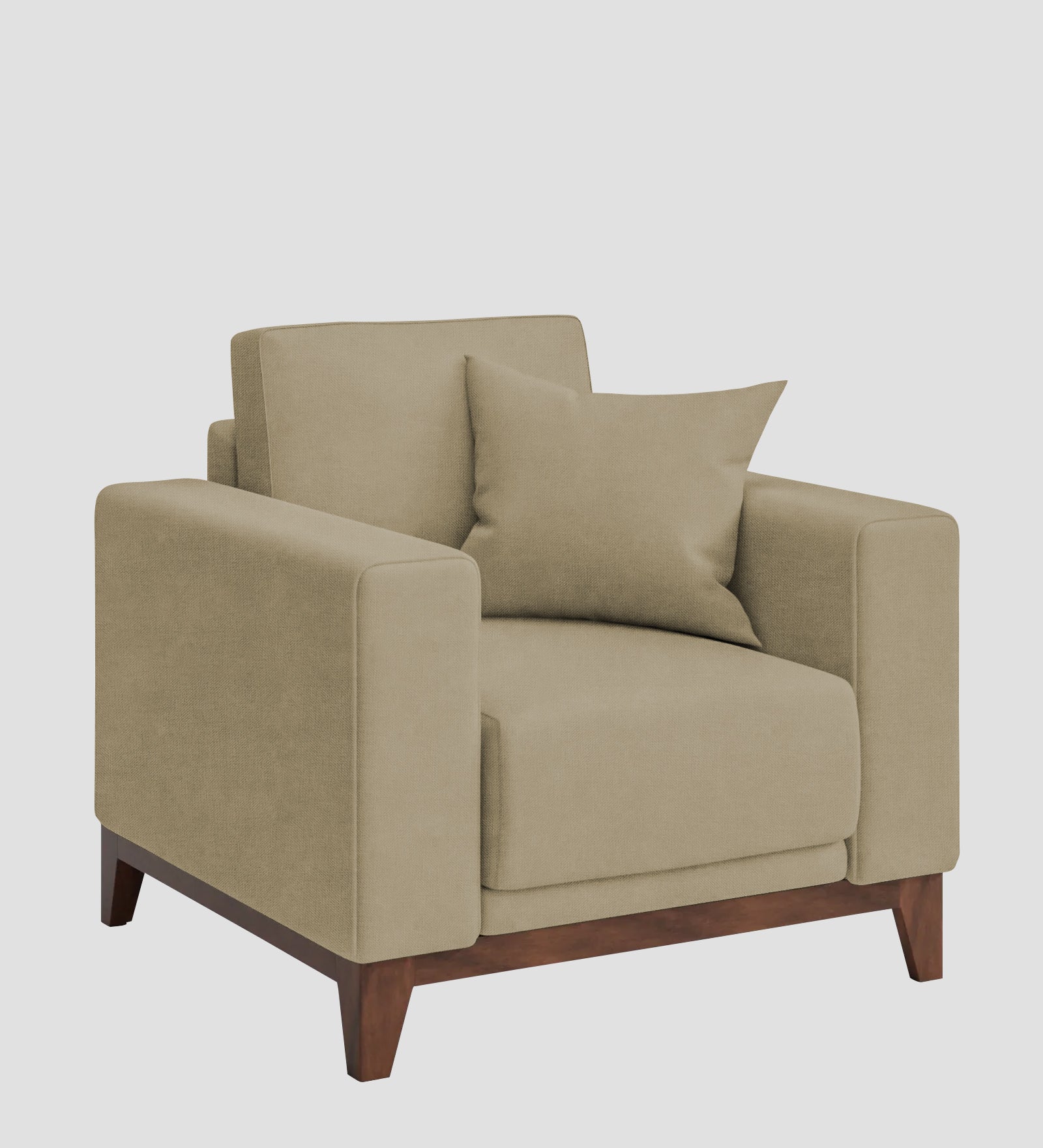 Luca Fabric 1 Seater Sofa In Honey Beige Colour - Febonic Living