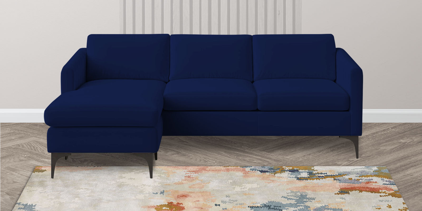 Haru Fabric RHS Sectional Sofa (2+Lounger) In Imperial Blue Colour - Febonic Living