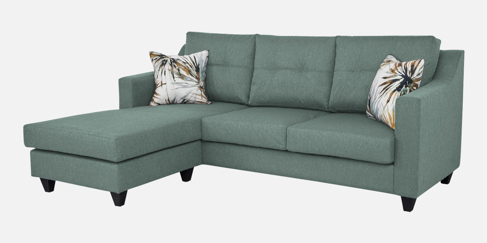 Welly Fabric RHS Sectional Sofa (2+Lounger) In Suka Blue Colour - Febonic Living