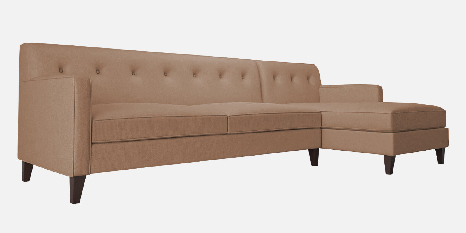 Miller Fabric LHS Sectional Sofa (3+Lounger) In Cosmic Beige Colour - Febonic Living