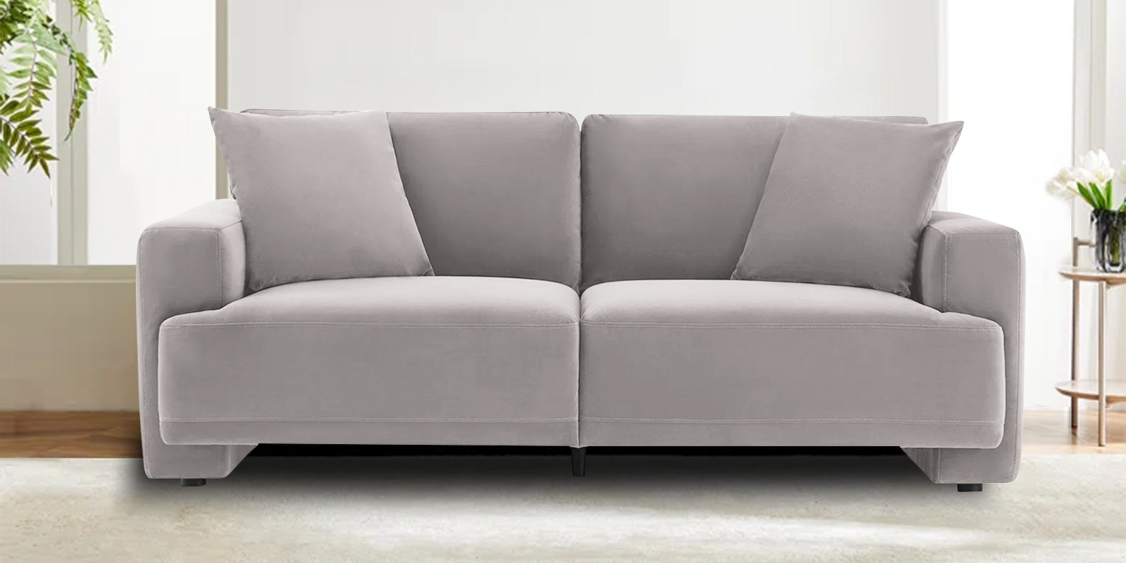 Kosta Velvet 2 Seater Sofa in Pearl Grey Colour