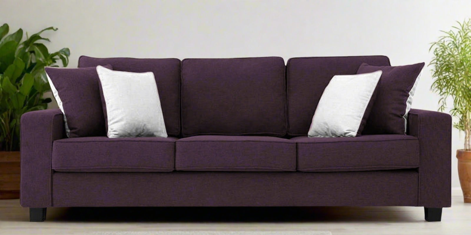 Ladybug Fabric 3 Seater Sofa In Greek Purple Colour - Febonic Living