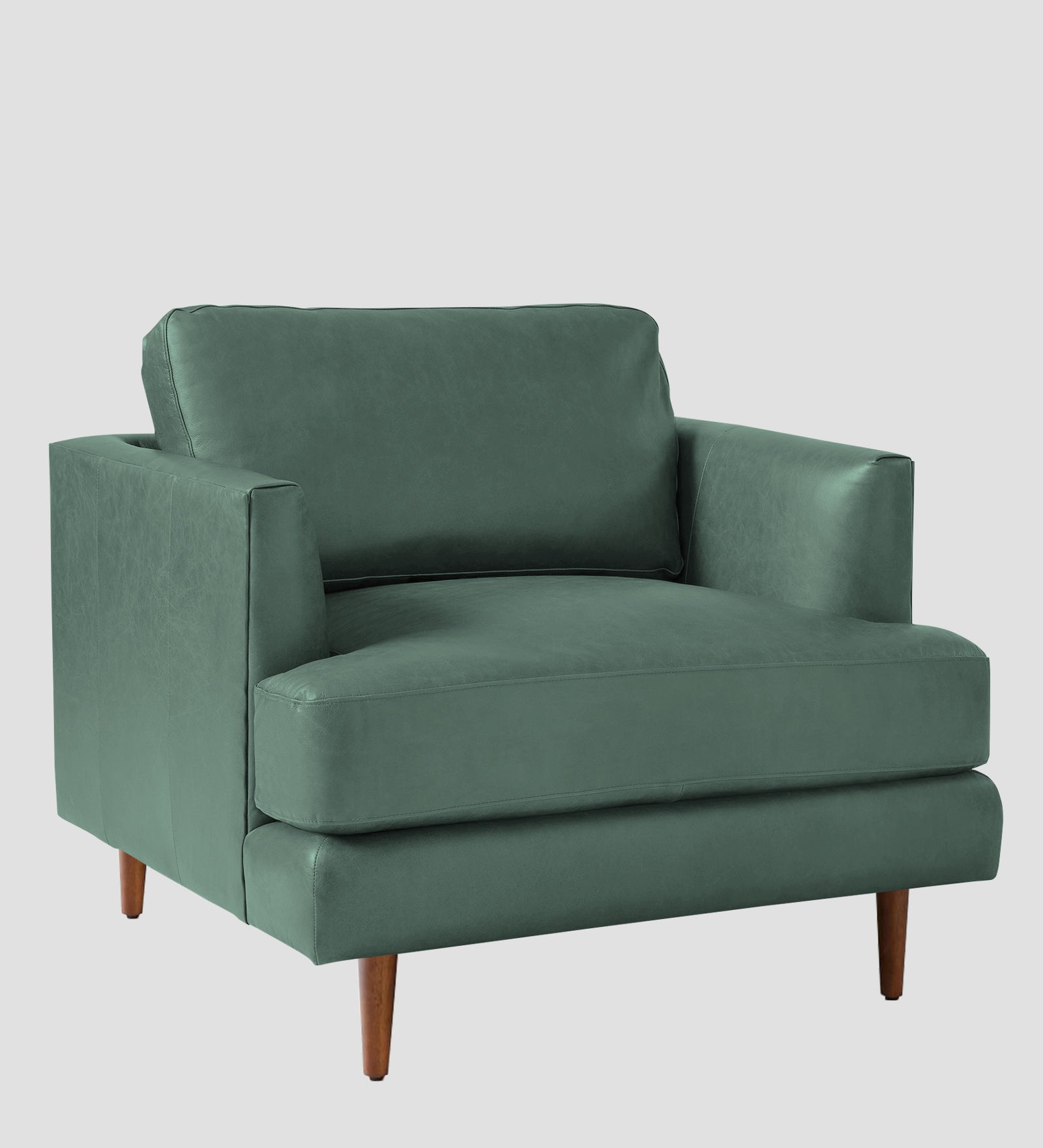 Sterio Leatherette 1 Seater Sofa In Mint Green Colour - Febonic Living