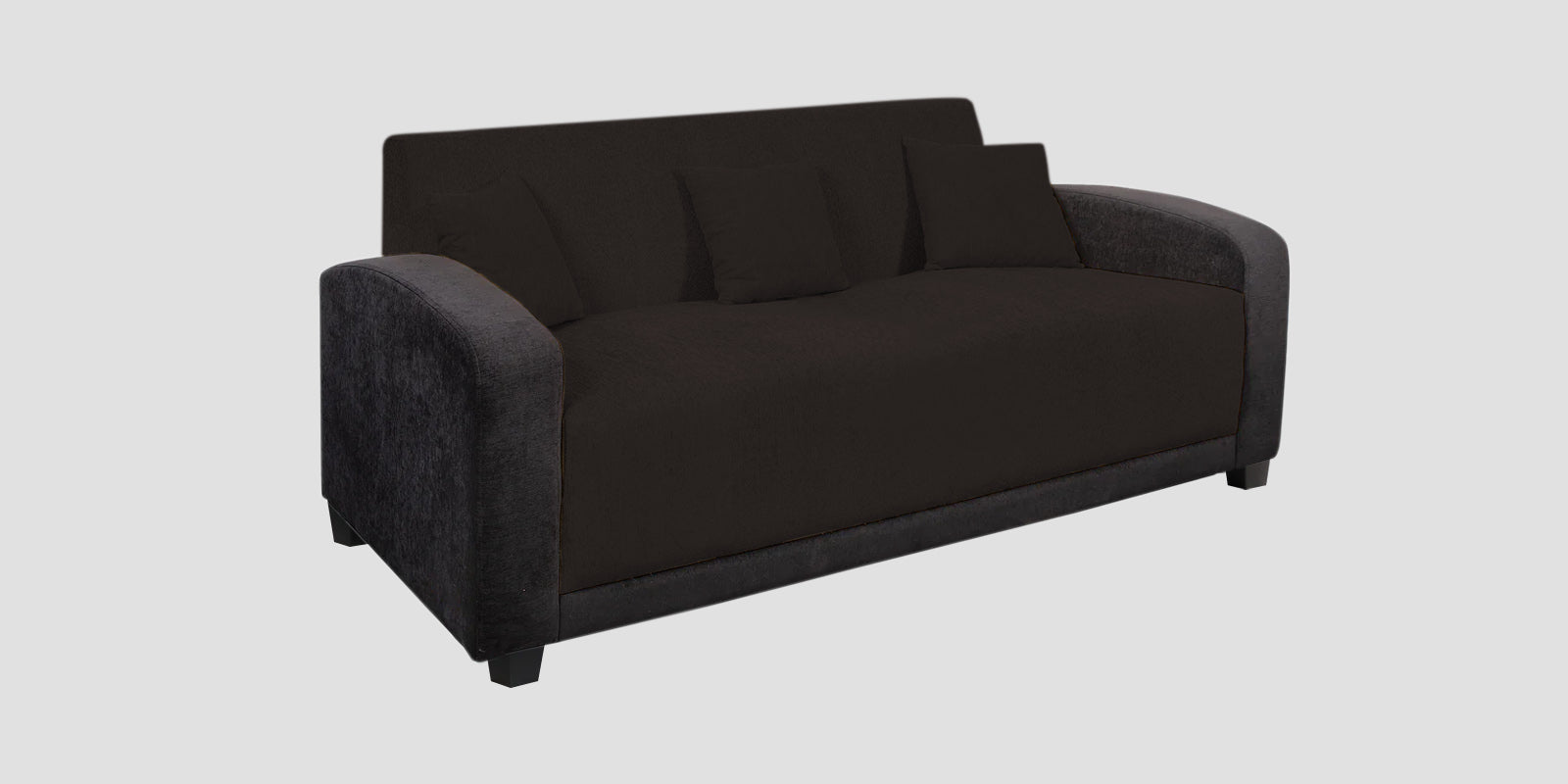 Alex Fabric 3 Seater Sofa In Cara Brown Colour