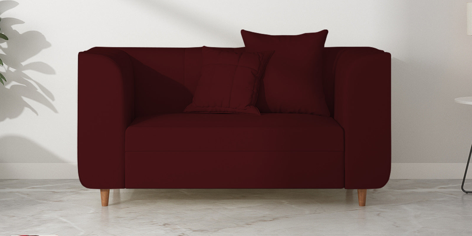 Sumo Velvet 2 Seater Sofa In Blood Maroon Colour - Febonic Living
