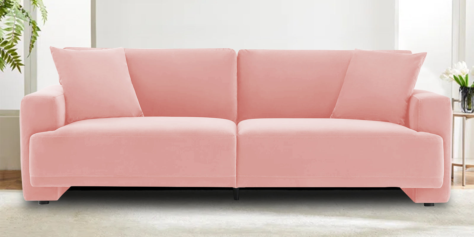 Kosta Velvet 3 Seater Sofa in Millennial Pink Colour